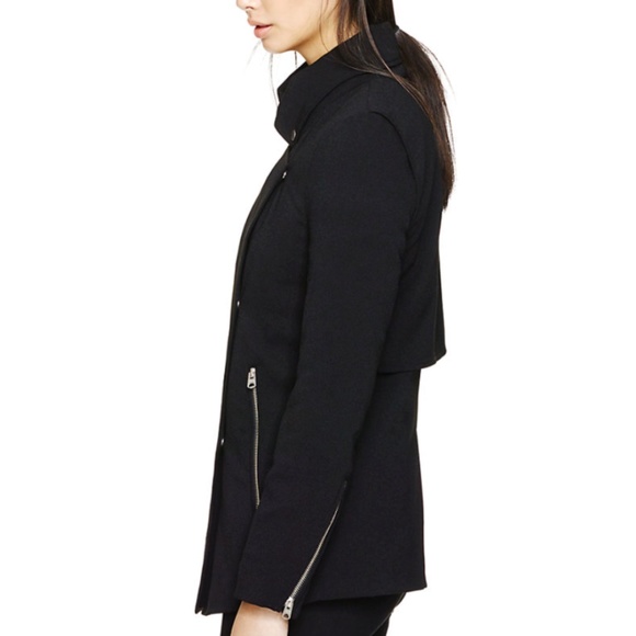 Aritzia Wilfred Mayet Black Crepe Moto Jacket Medium - Picture 3 of 12